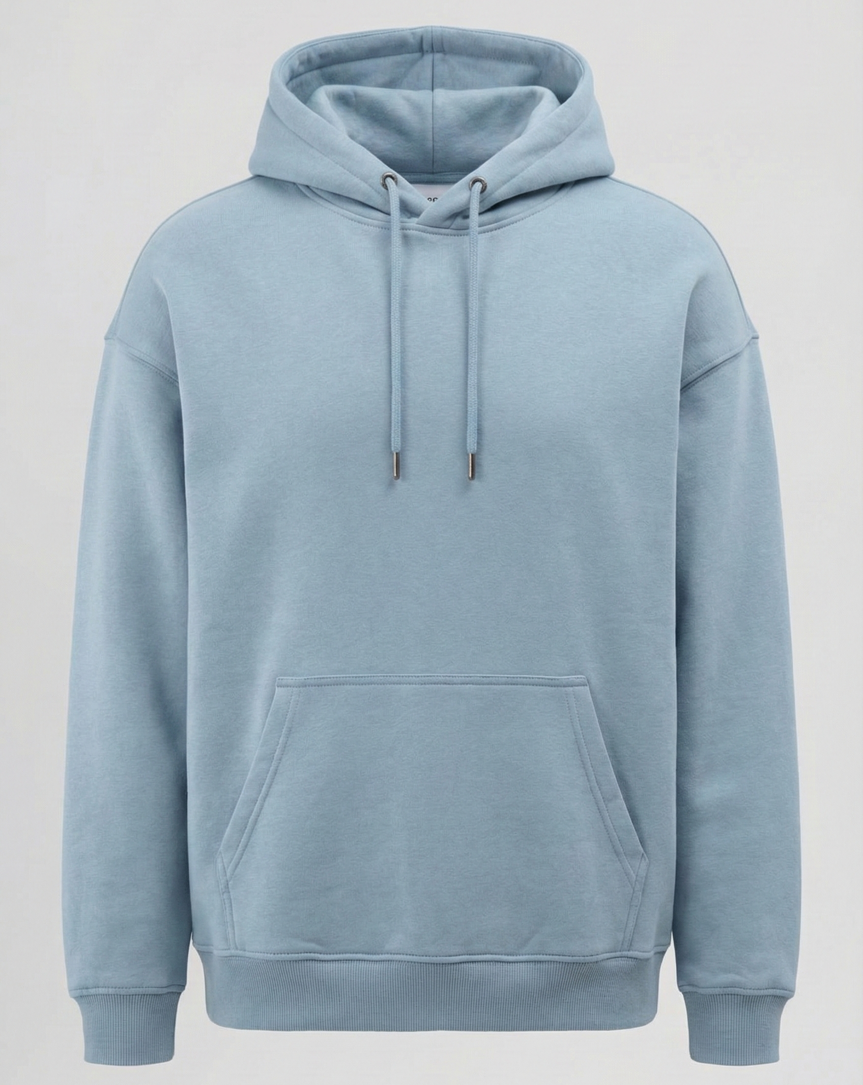 "No İdea Bird" Baskılı Oversize Kapüşonlu Sweatshirt - Açık Mavi