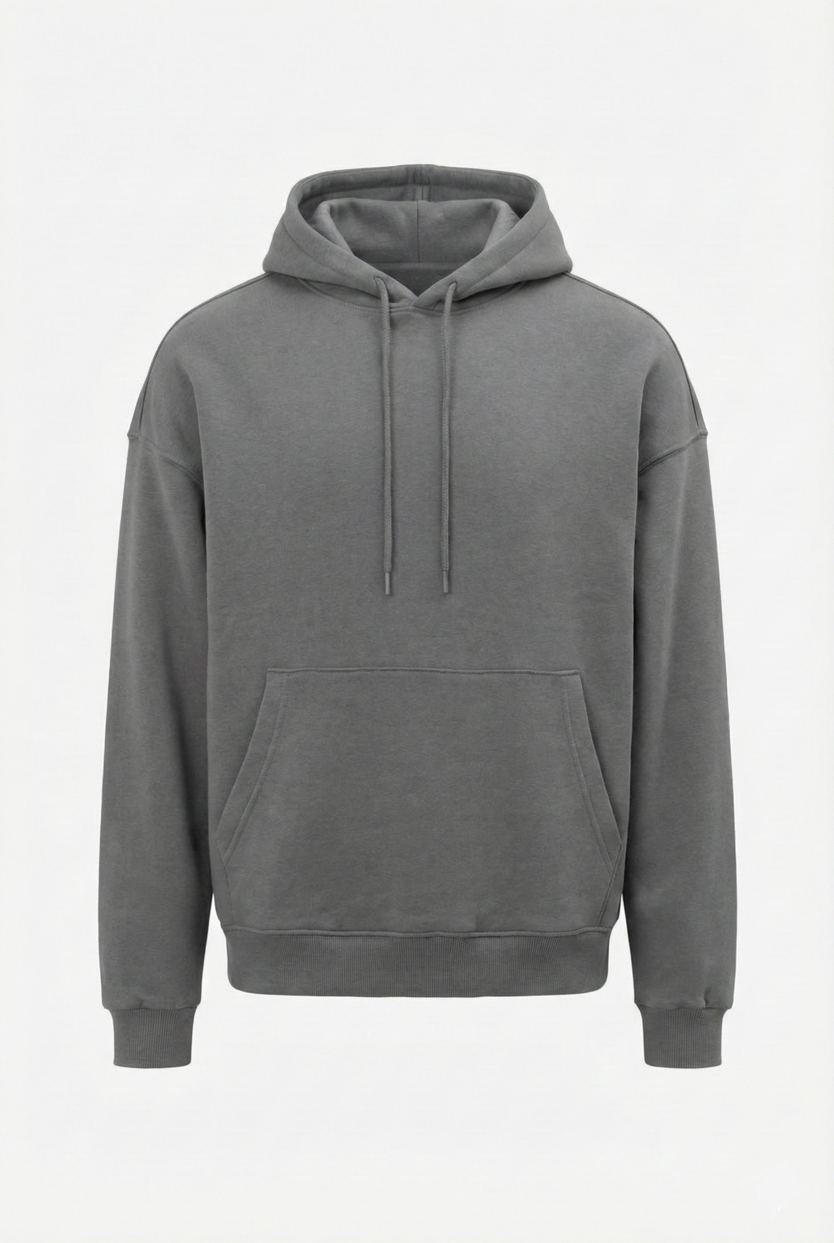 Basic Oversize Kapüşonlu Sweatshirt Füme