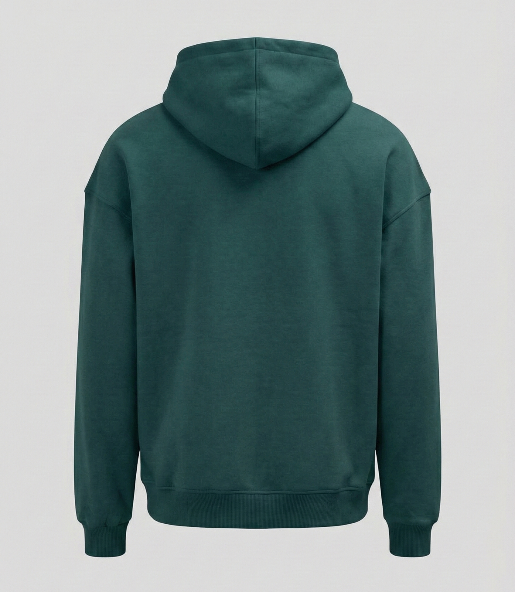Basic Oversize Kapüşonlu Sweatshirt - Koyu Yeşil