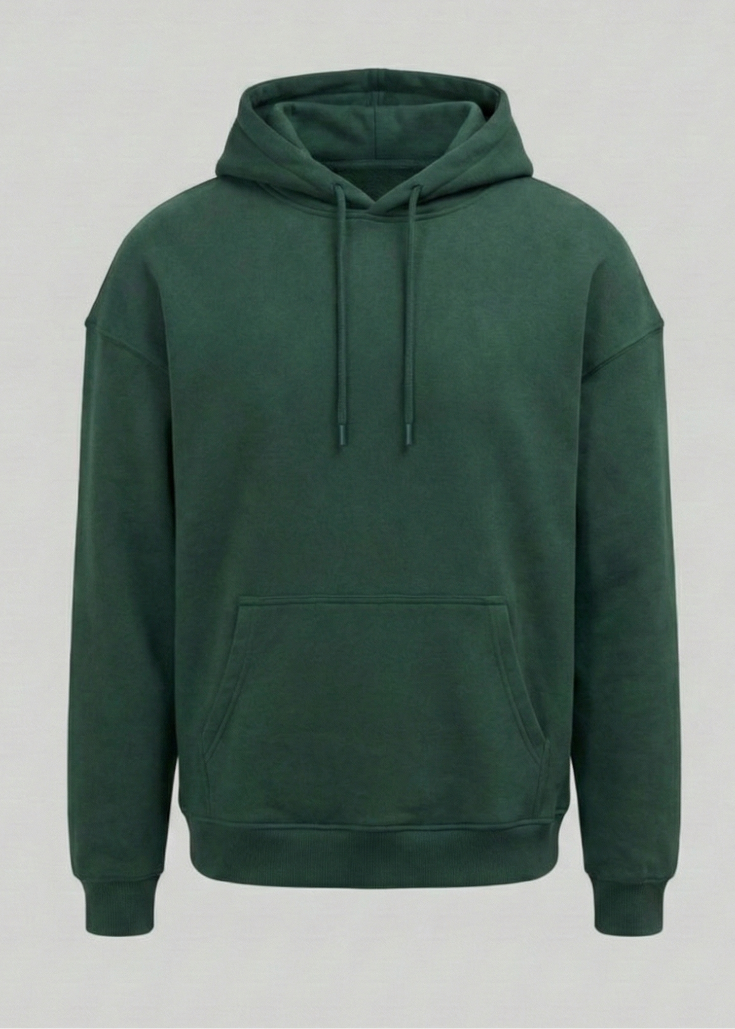 Basic Oversize Kapüşonlu Sweatshirt - Koyu Yeşil